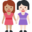 women holding hands, medium skin tone, light skin tone